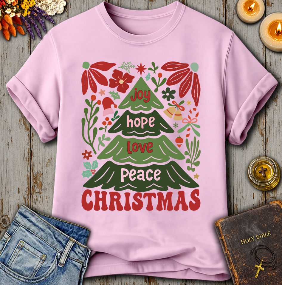 Joy Hope Love Peace Christmas T-Shirt