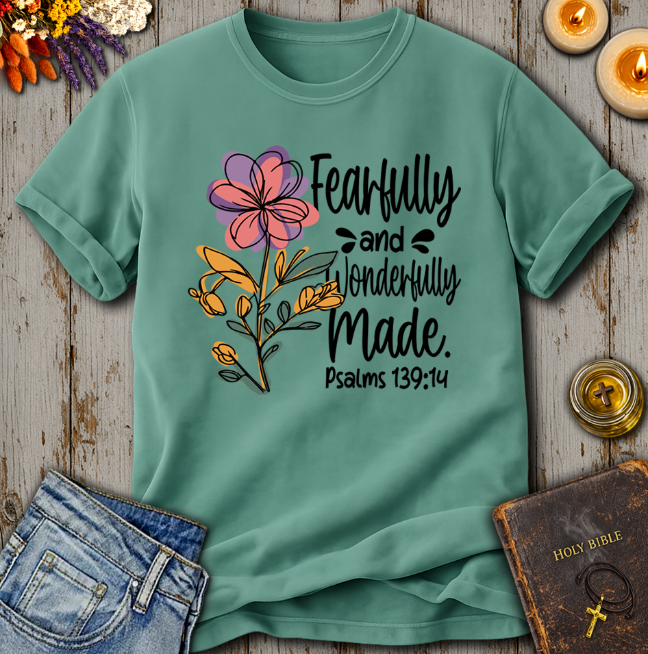 Fearfully And Wonderfully Made Psalms 139:14 T-Shirt