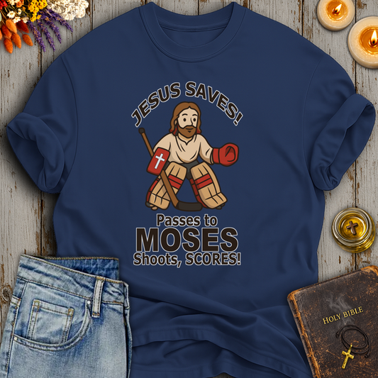Jesus Saves Hockey Humor T-Shirt