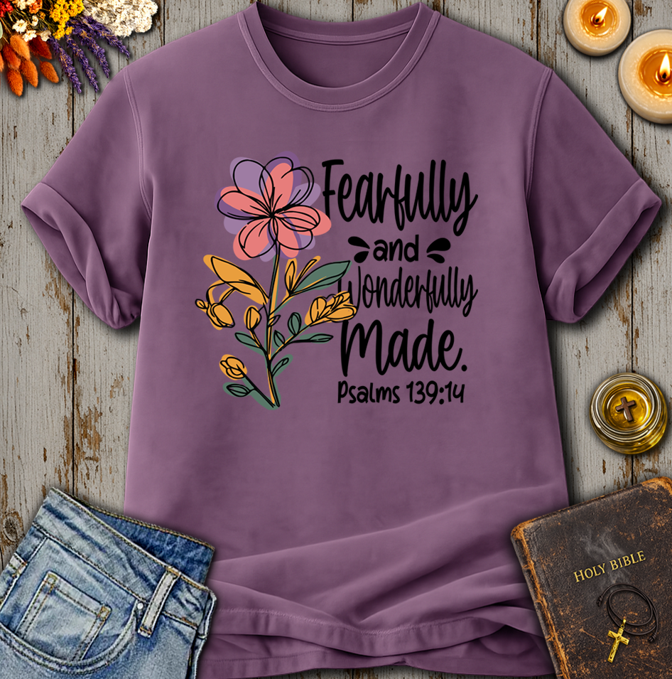 Fearfully And Wonderfully Made Psalms 139:14 T-Shirt