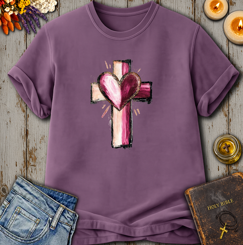 Painted Cross Heart T-Shirt