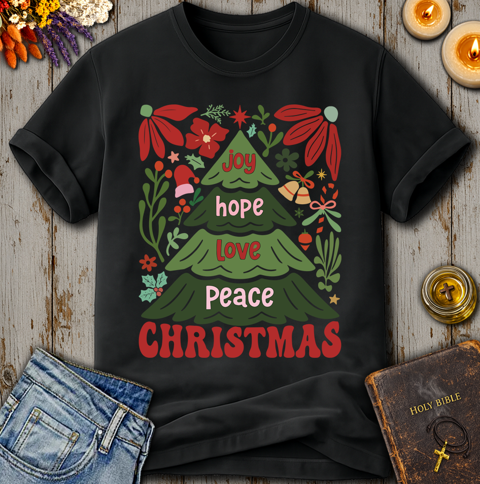 Joy Hope Love Peace Christmas T-Shirt