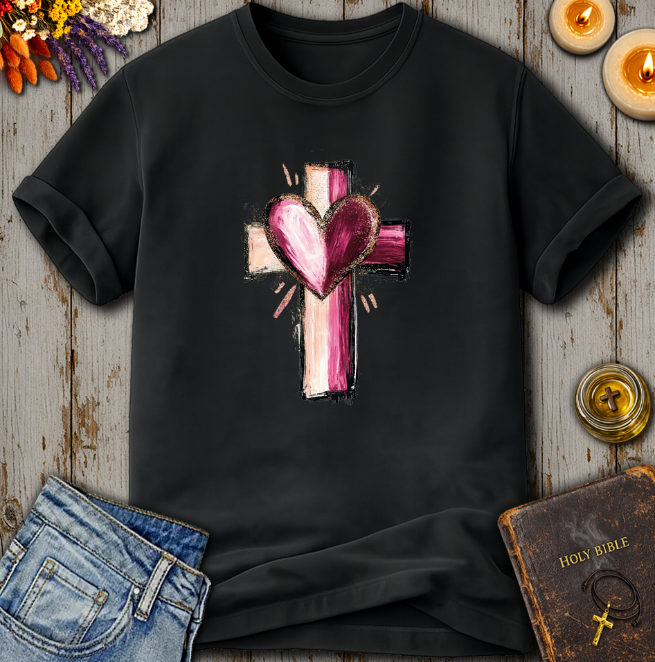 Painted Cross Heart T-Shirt