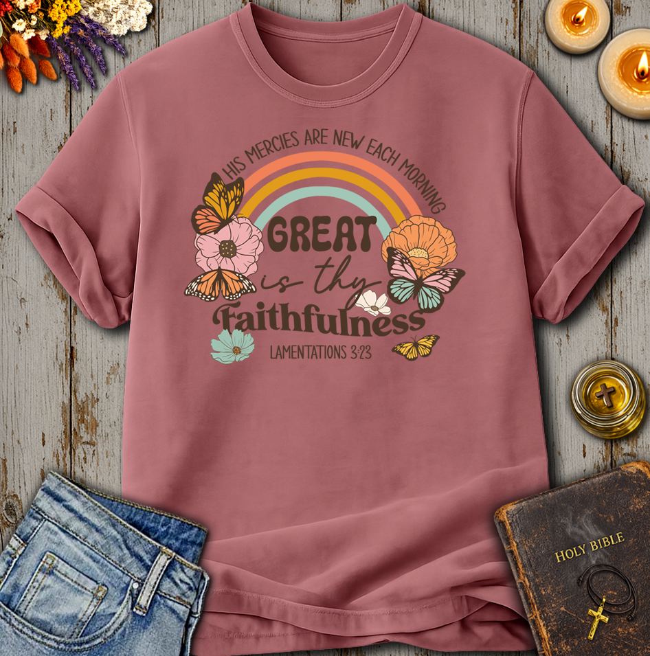 His Mercies Are New Lamentations 3:23 T-Shirt