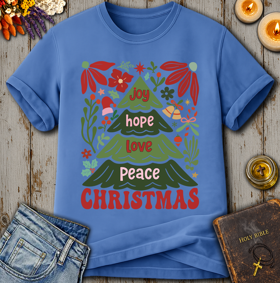 Joy Hope Love Peace Christmas T-Shirt