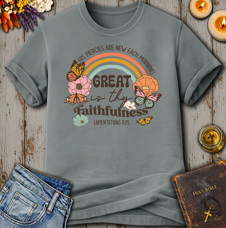 His Mercies Are New Lamentations 3:23 T-Shirt