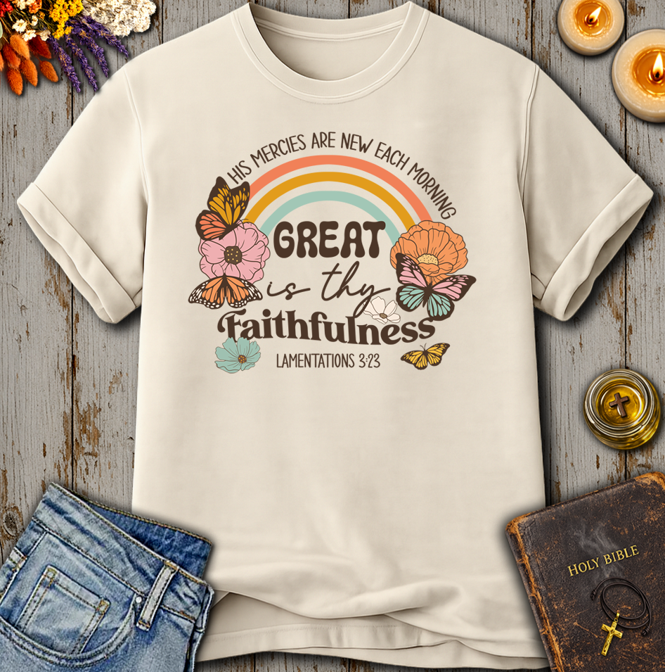 His Mercies Are New Lamentations 3:23 T-Shirt
