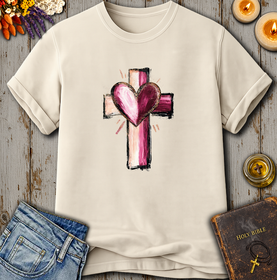 Painted Cross Heart T-Shirt