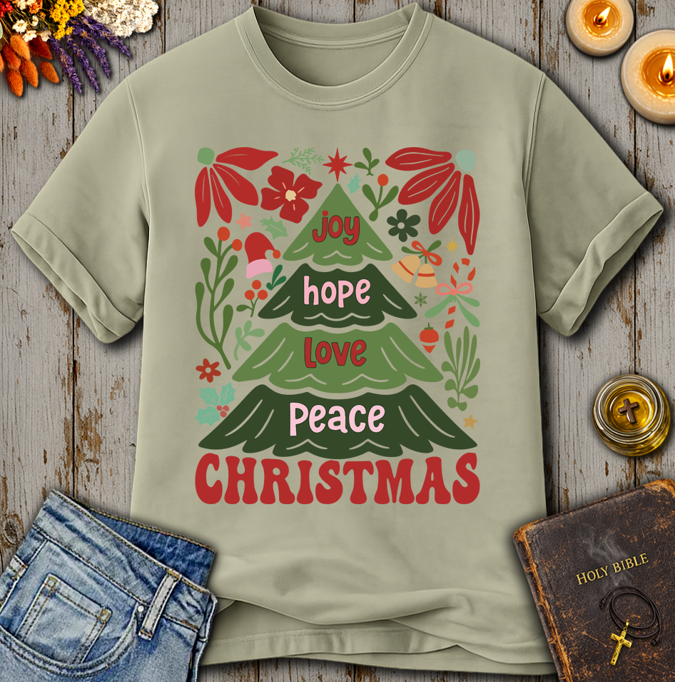 Joy Hope Love Peace Christmas T-Shirt