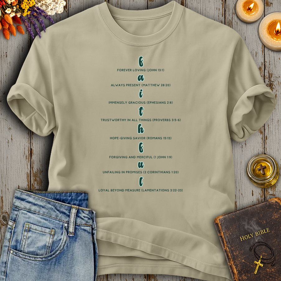 Faithful  Acrostic Scripture T-Shirt