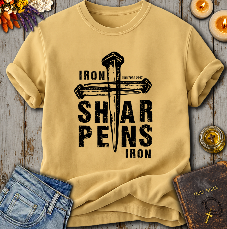 Iron Sharpens Iron Proverbs 27:17 T-Shirt