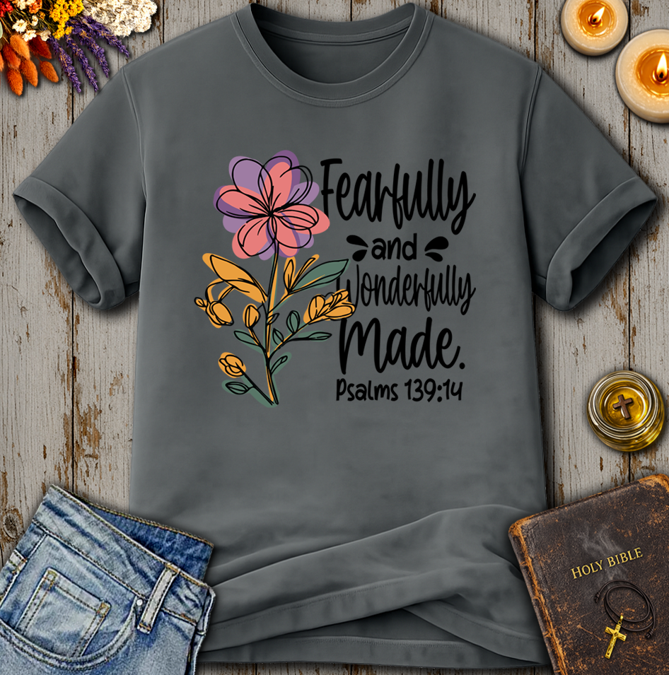 Fearfully And Wonderfully Made Psalms 139:14 T-Shirt