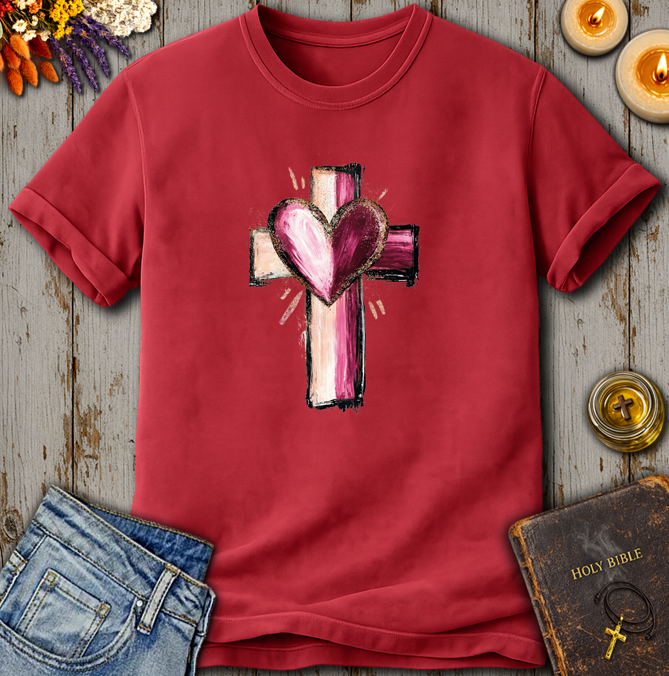 Painted Cross Heart T-Shirt