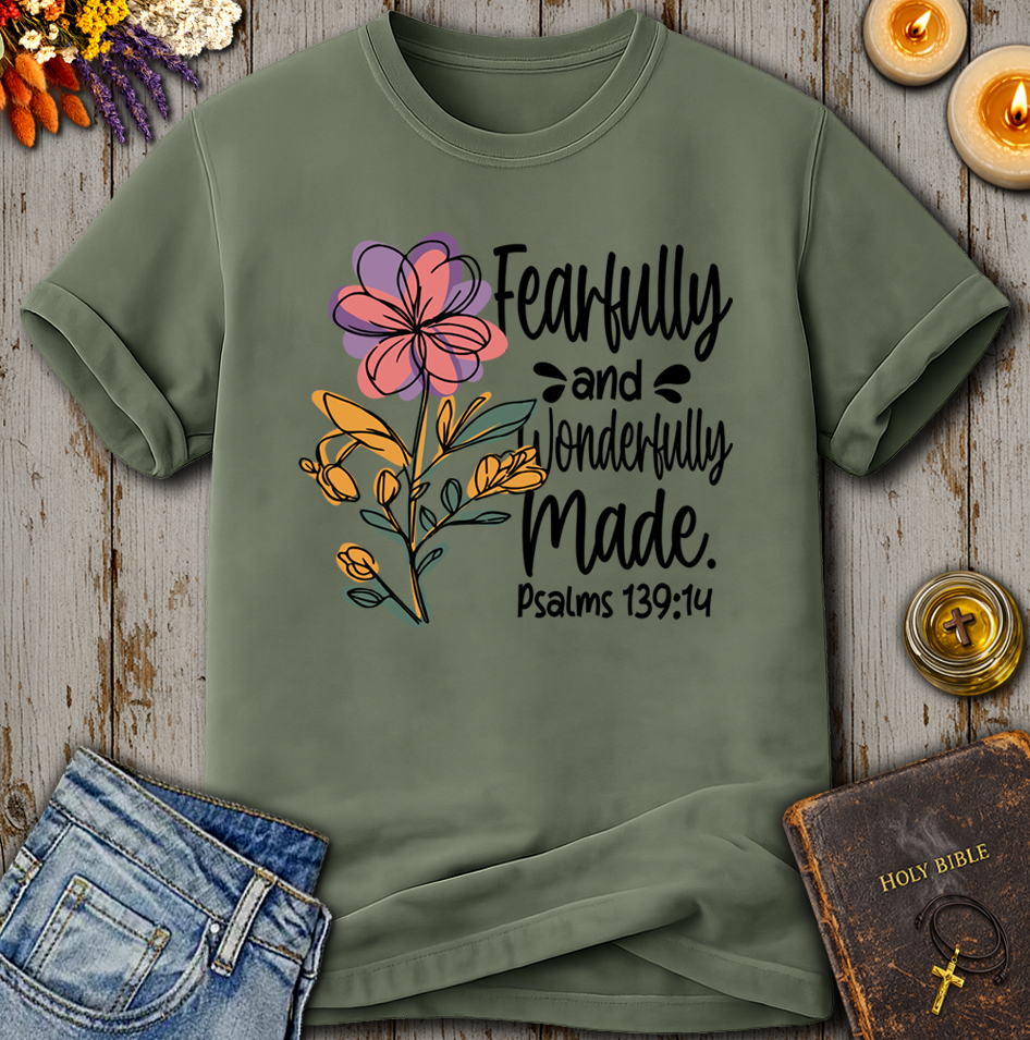 Fearfully And Wonderfully Made Psalms 139:14 T-Shirt