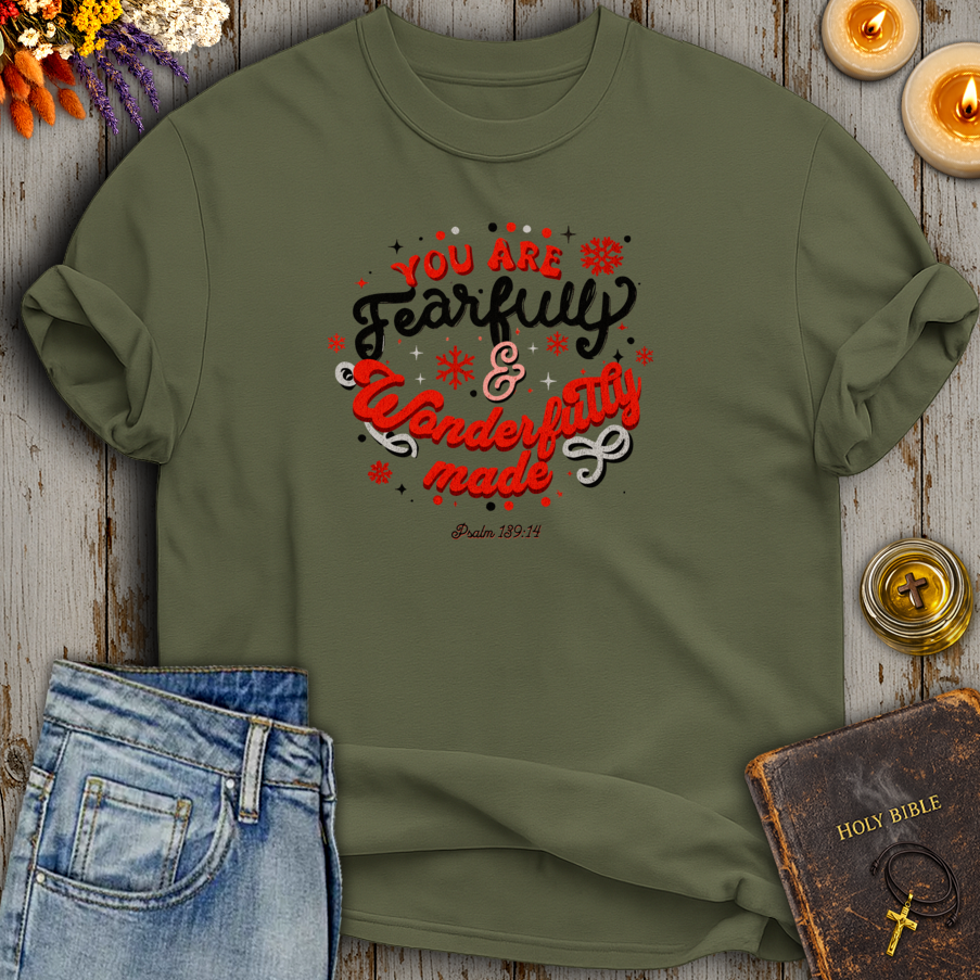 Fearfully & Wonderfully Made Psalm 139:14 T-Shirt