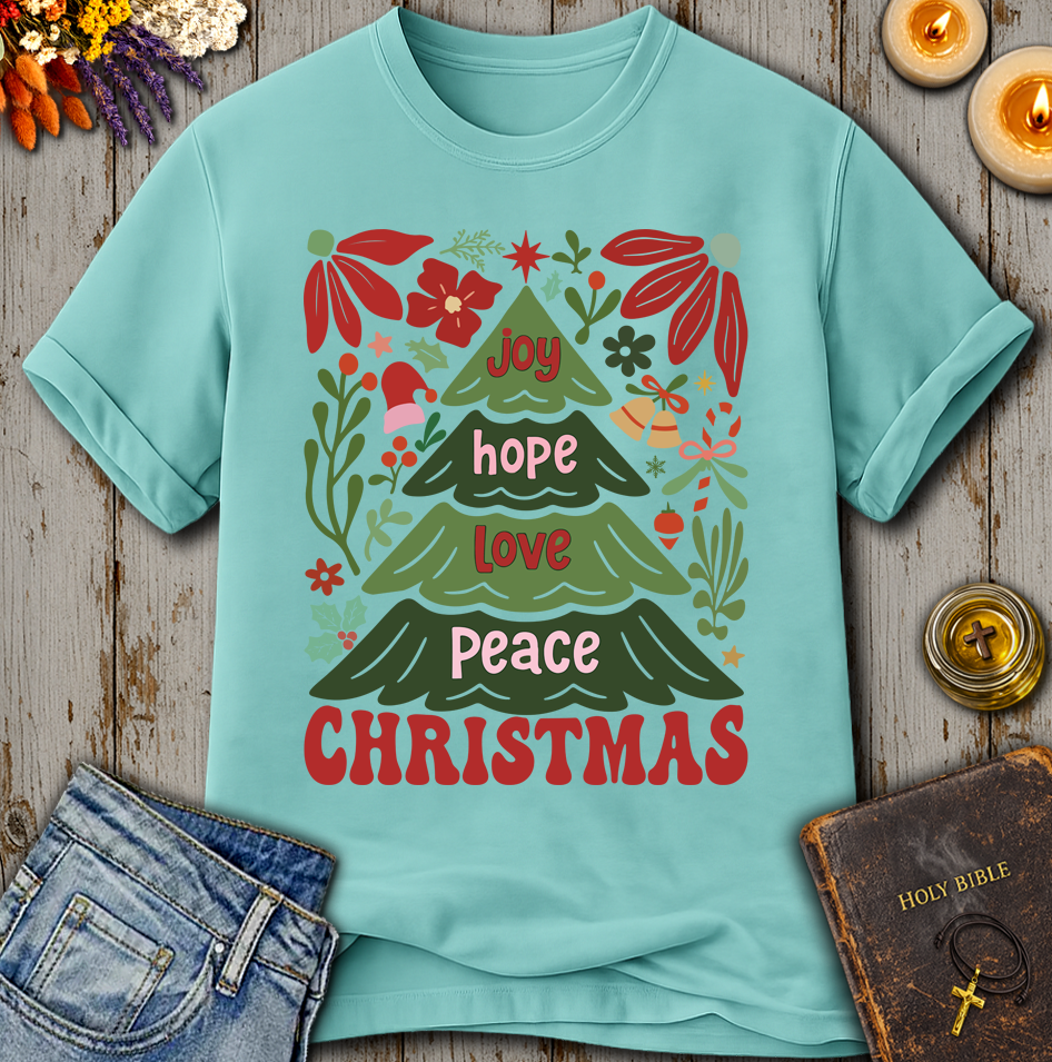 Joy Hope Love Peace Christmas T-Shirt
