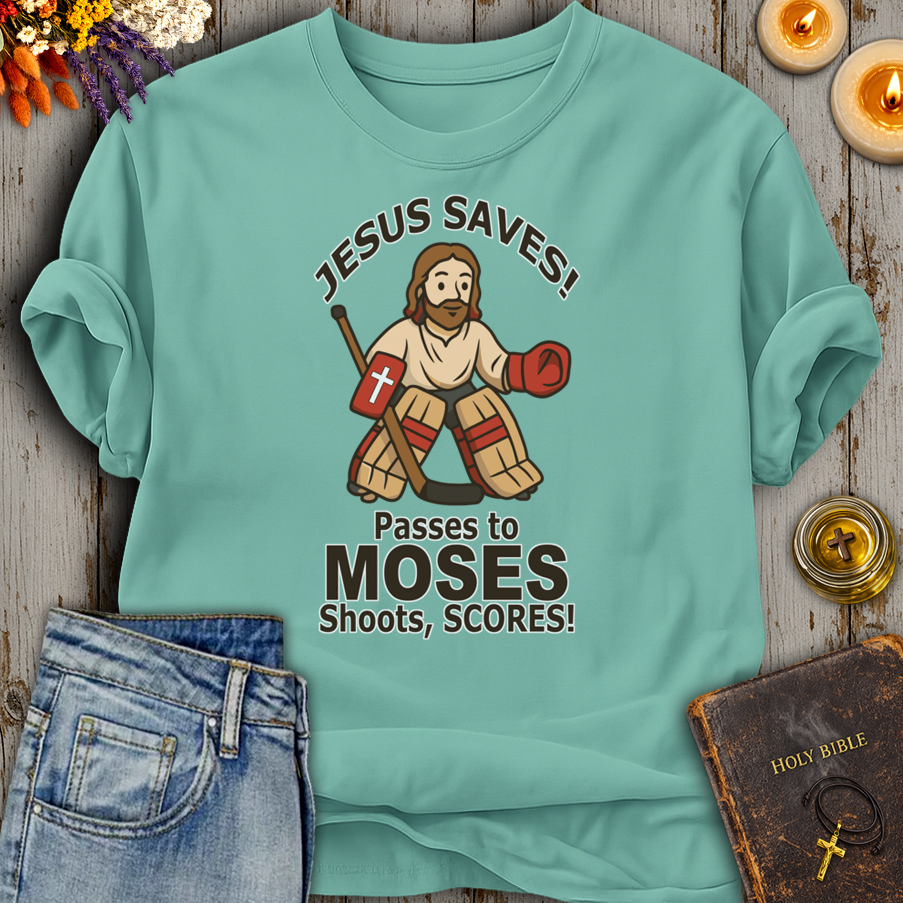 Jesus Saves Hockey Humor T-Shirt