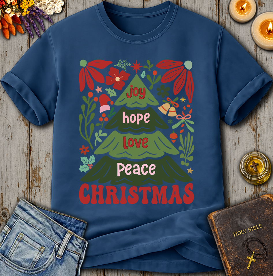 Joy Hope Love Peace Christmas T-Shirt