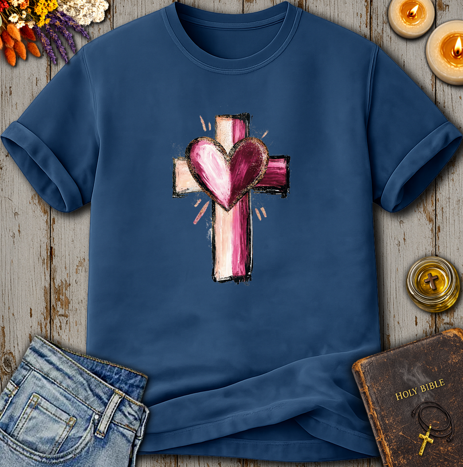 Painted Cross Heart T-Shirt