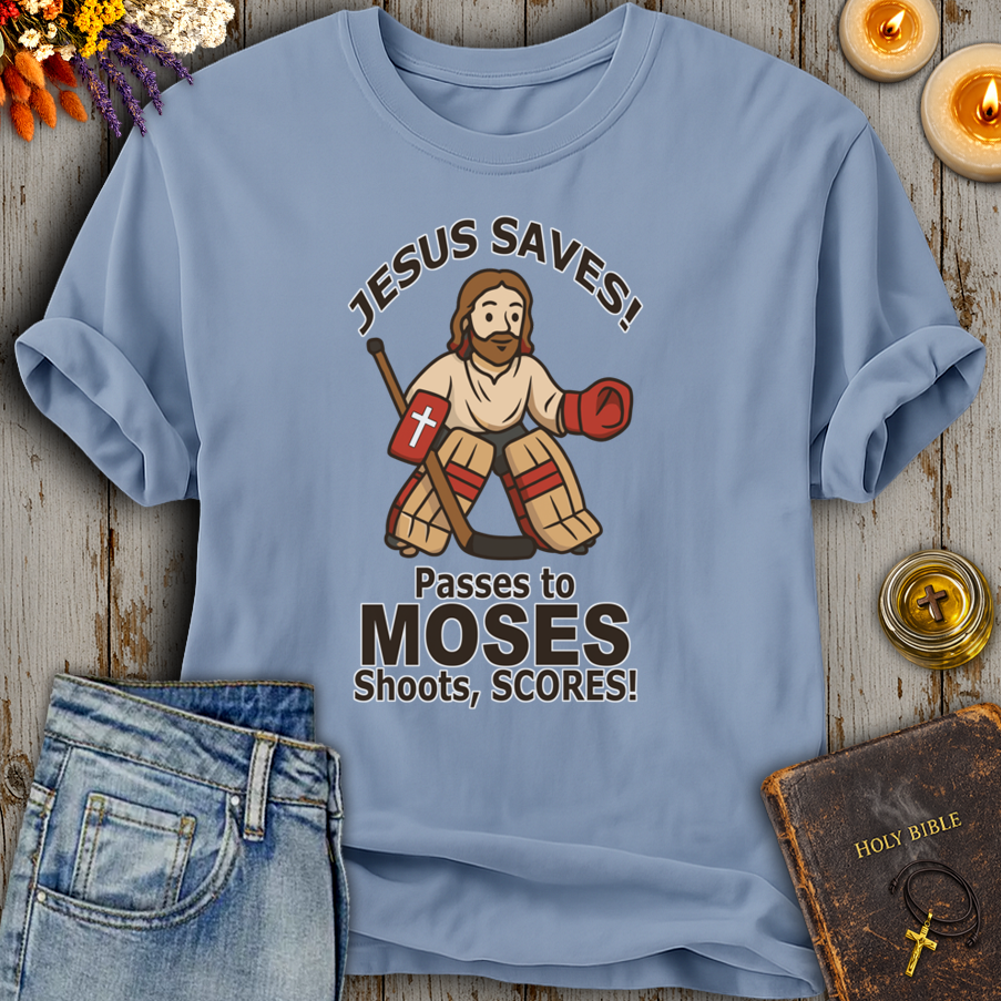 Jesus Saves Hockey Humor T-Shirt